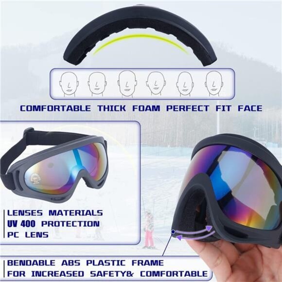 Kids Ski Goggles Snowboard Goggles Youth Teens Boys Girls Winter Sports OTG - Picture 4 of 7